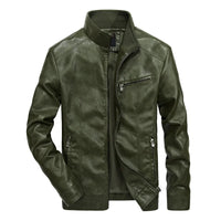 Detlef® | Lässige Lederjacke – Grün