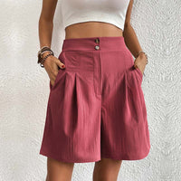 Bersha Shorts | Lässige farbige Sommer-Bermudas Damen – Dunkelrosa
