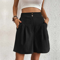 Bersha Shorts | Lässige farbige Sommer-Bermudas Damen – Schwarz