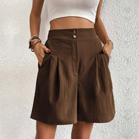 Bersha Shorts | Lässige farbige Sommer-Bermudas Damen – Kaffee