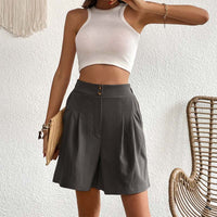 Bersha Shorts | Lässige farbige Sommer-Bermudas Damen – Dunkelgrau