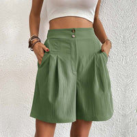Bersha Shorts | Lässige farbige Sommer-Bermudas Damen – Grün