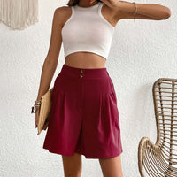 Bersha Shorts | Lässige farbige Sommer-Bermudas Damen – Weinrot