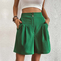 Bersha Shorts | Lässige farbige Sommer-Bermudas Damen – Dunkelgrün