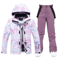 Damen Skianzug | Zweiteiliges Winterset für Outdoor-Einsatz – Lila