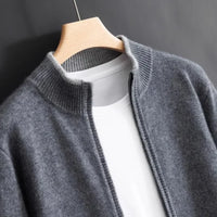 GERNOT - KASCHMIRJACKE MIT REIßVERSCHLUSS – Grau