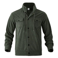 Velkor™ Jacke mit Gerippter Textur und Raffinierter Ausstrahlung – Olivgrün