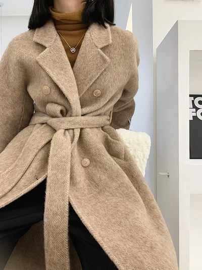 Klemonith | Herbst Winter Wollmantel Damen Doppelreihig