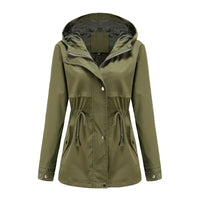 Wasserdichte Kapuzenjacke – Olivegrün