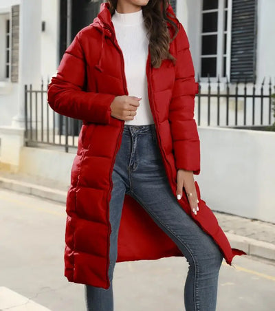 Olivureia | Neue Winterjacke Damen mit Kapuze, Slim Fit und Mittellang