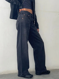 Tiana™ Wide-Leg Jeans – Dunkelgrau