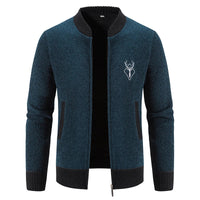 Ferrian – Strickjacke Mit Reißverschluss Und Taschen – Blau