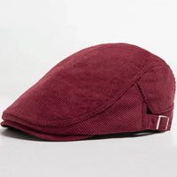 Unisex Modische Cord Baskenmütze | Stilvoll – Weinrot