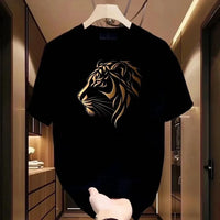 Varkon™ T-Shirt mit Tiger-Gold Print und Premium-Look – Schwarz