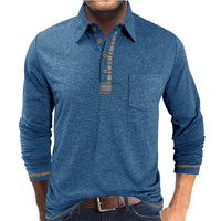 Bellford™ Langarm-Poloshirt Mit Raffiniertem Finish – Blau
