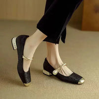 Clara® | Mestelle Leder Mary Janes – Schwarz