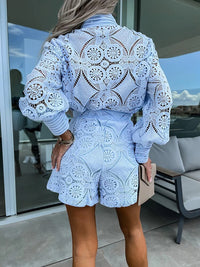 Tabitha | Boho Chic Ibiza-inspiriertes Sommer-Set – Hellblau
