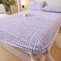 Bettwäsche-Set aus samtigem und flauschigem Stoff / Extreme Weichheit für mehr Komfort beim Schlafen! – Purpurrot