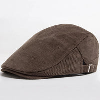 Unisex Modische Cord Baskenmütze | Stilvoll – Kaffee