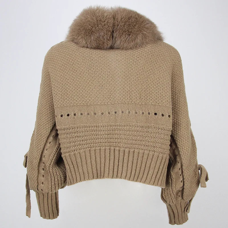 Lixx | Luxury Wintermantel für Damen mit echtem Fuchsfellkragen