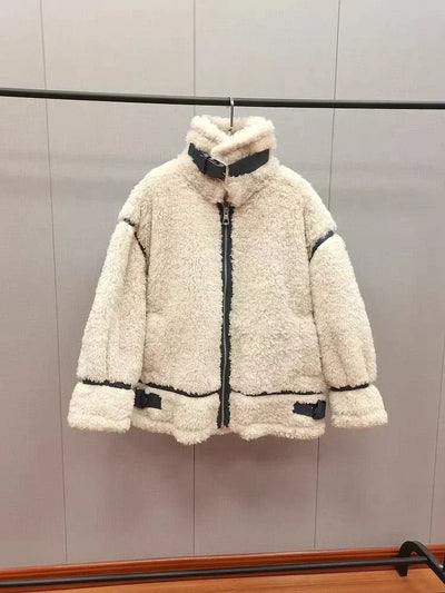 Leyralis | Damen Winterjacke mit Teddyfutter – Beige