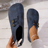 Sommerliche Halbschuhe für Damen - Bequeme Loafers mit Fußbett – Marine