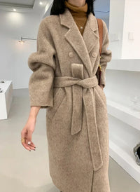 Klemonith | Herbst Winter Wollmantel Damen Doppelreihig – Kaffee