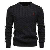 Falkner | Strickmodern Herrenpullover – Schwarz