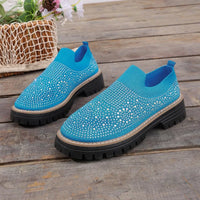 Urbaner Glanz™ Slip-On Sneaker mit Profilplateau – Blau