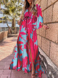 Nora | Stilvolles, farbenfrohes Kleid – Blau-Pink