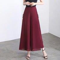 Riviera Eleganz™ Weite Hose mit Überwurf – Weinrot