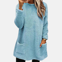 Johanna | Eleganter Damen Pullover in Midilänge – Blau