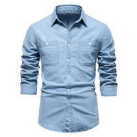 Hunter | Knopfleiste Classic-Fit Hemd – Hellblau