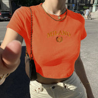 Kourtney | Basic Cropped Top – Orange