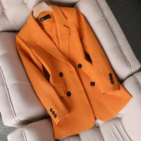 Bella Plaid Blazer – Orange