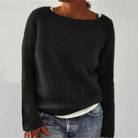 Norweger Winterpullover für Damen | Rundhals – Schwarz