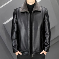 Blackridge™ Premium-Lederjacke mit Thermofutter – Schwarz