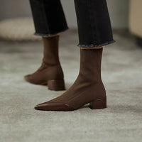 Moderne Knitted Sock-Stiefel – Braun