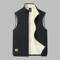 Sommerweste für Herren - Leichte Ärmellose Outdoor Weste mit Fleece-Futter – Schwarz