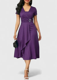 Sophie | Klassisches Midi-Kleid mit Stil & Komfort – Lila