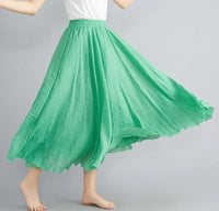 Heidi-Mode | Maxi Rock für Damen Luftig & Modisch – Matcha grün