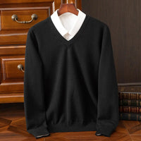 Olympia Cashmere V-Neck Sweater – Schwarz