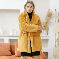 Reiennaith | Weiße Winterjacke mit Kunstfell für stilvollen Schutz – Gelb