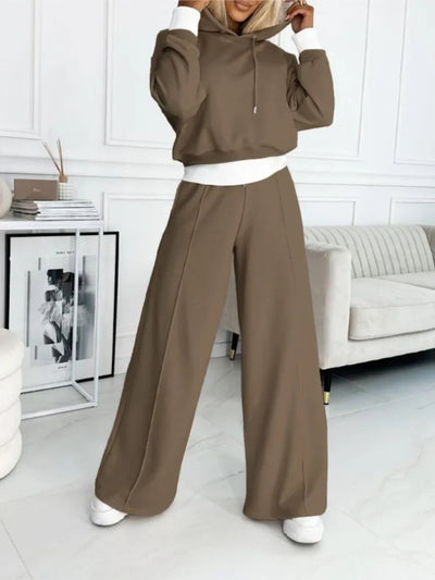Kaylee - Hoodies und Weitbeinhosen-Set