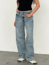 Tiana™ Wide-Leg Jeans – Retro-Blau