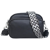 Chelsea | Raffiniertes PU Leder Schultertasche – Schwarz