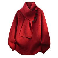 Aurelia Scarf-Neck Knit – Rot
