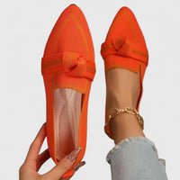 Peyton | Spitze Zehe Flache Sohle Ballerinas – Orange