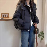 Reimora | Damen Kapuzen Pufferjacke aus Baumwolle Dick und Warm für Petite – Schwarz
