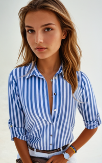 Bertha | Damen Langarmshirt | Lässige – Blau